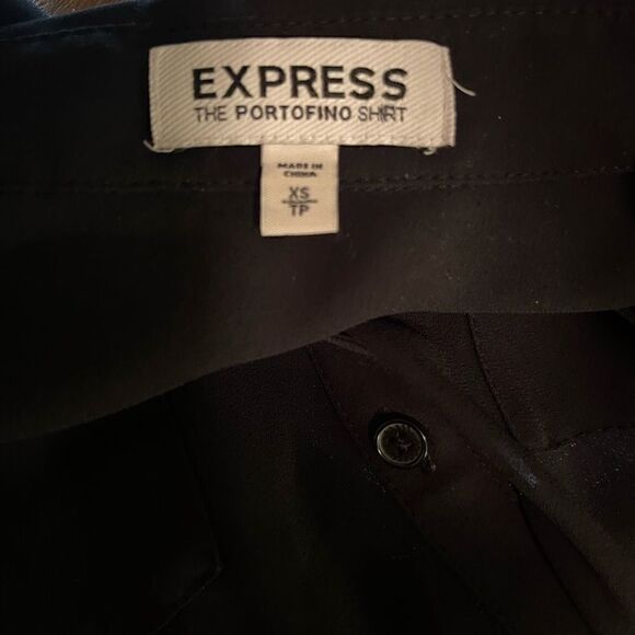 Express Black Portofino shirt with Jeweled collar Size XS - Picture 3 of 10